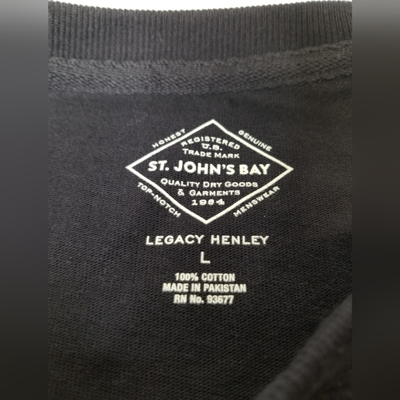 ST. JOHN'S BAY 💥 Mens Neck Long Sleeve Classic Fit Thermal Top, Navy (Size: Lar - Picture 9 of 11